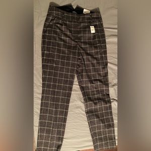 Express High Rise Ankle Stretch Plaid Dress Pants